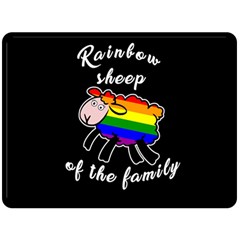 Rainbow Sheep Fleece Blanket (large)  by Valentinaart