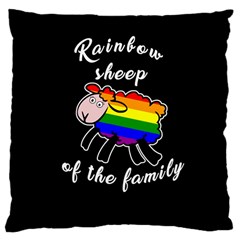 Rainbow Sheep Large Cushion Case (two Sides) by Valentinaart