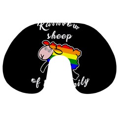 Rainbow Sheep Travel Neck Pillows by Valentinaart