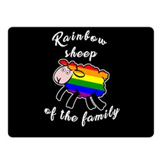 Rainbow Sheep Double Sided Fleece Blanket (small)  by Valentinaart