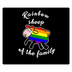 Rainbow Sheep Double Sided Flano Blanket (small)  by Valentinaart