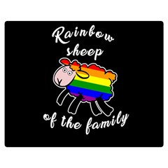 Rainbow Sheep Double Sided Flano Blanket (medium)  by Valentinaart