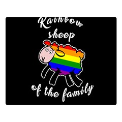 Rainbow Sheep Double Sided Flano Blanket (large)  by Valentinaart