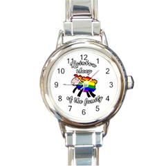 Rainbow Sheep Round Italian Charm Watch by Valentinaart