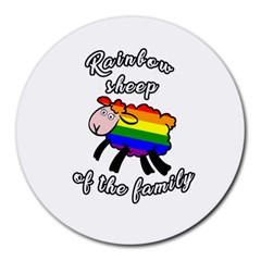 Rainbow Sheep Round Mousepads by Valentinaart