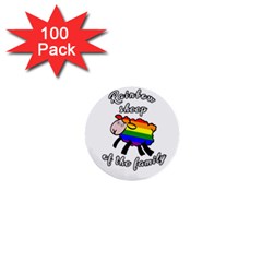 Rainbow Sheep 1  Mini Buttons (100 Pack)  by Valentinaart