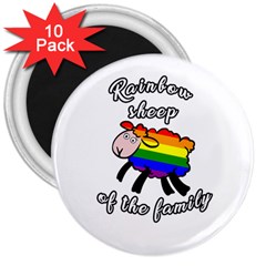 Rainbow Sheep 3  Magnets (10 Pack)  by Valentinaart