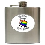 Rainbow sheep Hip Flask (6 oz) Front