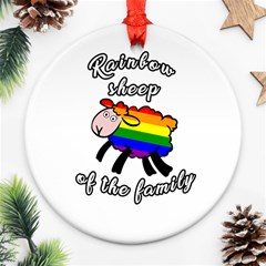 Rainbow Sheep Round Ornament (two Sides) by Valentinaart