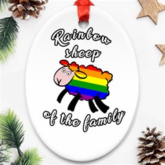 Rainbow Sheep Oval Ornament (two Sides) by Valentinaart