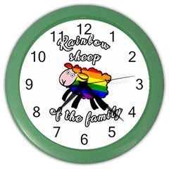 Rainbow Sheep Color Wall Clocks by Valentinaart