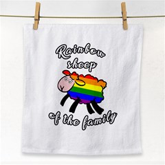 Rainbow Sheep Face Towel by Valentinaart