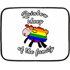 Rainbow Sheep Double Sided Fleece Blanket (mini)  by Valentinaart