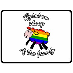 Rainbow Sheep Double Sided Fleece Blanket (large)  by Valentinaart