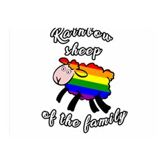 Rainbow Sheep Double Sided Flano Blanket (mini)  by Valentinaart