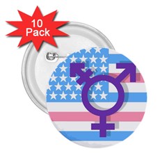 Transgender Flag 2 25  Buttons (10 Pack)  by Valentinaart