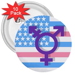 Transgender Flag 3  Buttons (10 Pack)  by Valentinaart