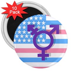 Transgender Flag 3  Magnets (10 Pack)  by Valentinaart