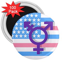 Transgender Flag 3  Magnets (100 Pack) by Valentinaart