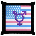 Transgender flag Throw Pillow Case (Black) Front