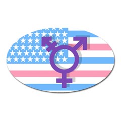 Transgender Flag Oval Magnet by Valentinaart