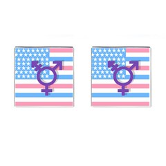 Transgender Flag Cufflinks (square) by Valentinaart