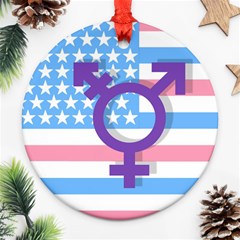 Transgender Flag Round Ornament (two Sides) by Valentinaart