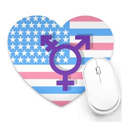 Transgender Flag Heart Mousepads by Valentinaart