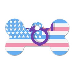 Transgender Flag Dog Tag Bone (one Side) by Valentinaart