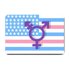 Transgender Flag Small Doormat  by Valentinaart