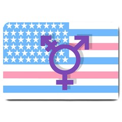 Transgender Flag Large Doormat  by Valentinaart