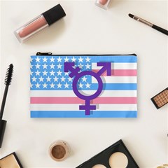 Transgender Flag Cosmetic Bag (small)  by Valentinaart