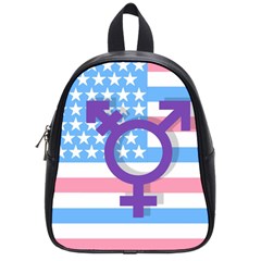 Transgender Flag School Bags (small)  by Valentinaart