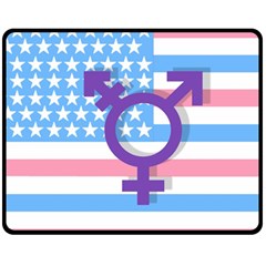 Transgender Flag Fleece Blanket (medium)  by Valentinaart