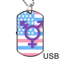 Transgender Flag Dog Tag Usb Flash (one Side) by Valentinaart