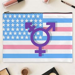 Transgender Flag Cosmetic Bag (xxxl)  by Valentinaart