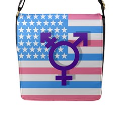 Transgender Flag Flap Messenger Bag (l)  by Valentinaart