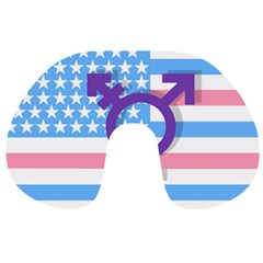 Transgender Flag Travel Neck Pillows by Valentinaart