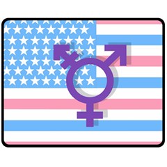 Transgender Flag Double Sided Fleece Blanket (medium)  by Valentinaart