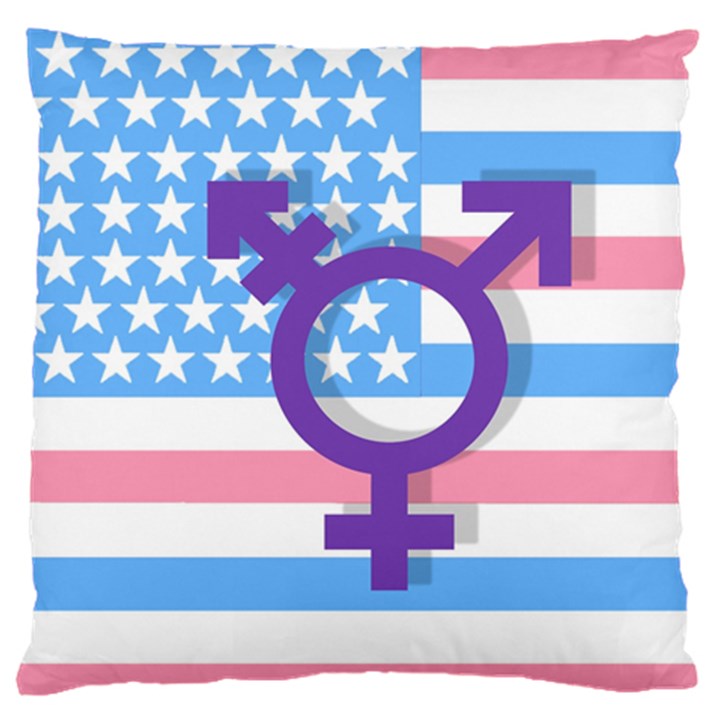 Transgender flag Large Flano Cushion Case (One Side)