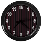 Lines pattern Wall Clocks (Black) Front