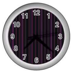 Lines Pattern Wall Clocks (silver)  by Valentinaart