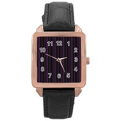 Lines Pattern Rose Gold Leather Watch  by Valentinaart