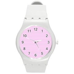 Lines Pattern Round Plastic Sport Watch (m) by Valentinaart