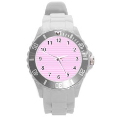 Lines Pattern Round Plastic Sport Watch (l) by Valentinaart