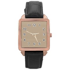 Lines Pattern Rose Gold Leather Watch  by Valentinaart