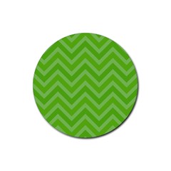 Zigzag  Pattern Rubber Coaster (round)  by Valentinaart