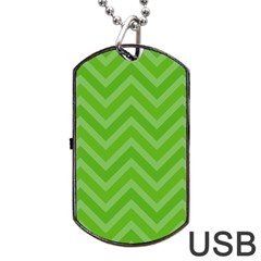 Zigzag  Pattern Dog Tag Usb Flash (two Sides) by Valentinaart