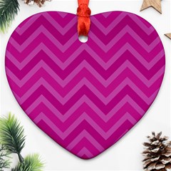 Zigzag  Pattern Heart Ornament (two Sides) by Valentinaart