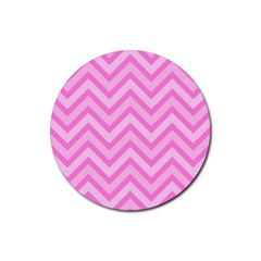 Zigzag  Pattern Rubber Round Coaster (4 Pack)  by Valentinaart